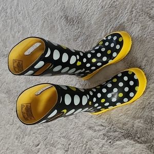 BOGS Girls Waterproof Polka Dot Rain Boots, Size 3 youth